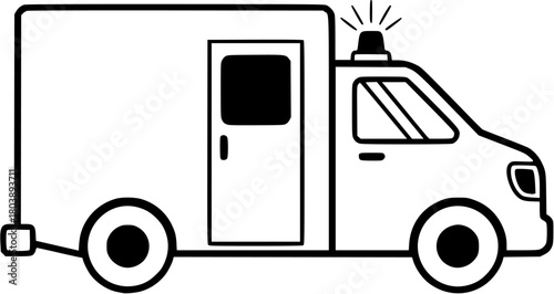 
Ambulance icon, emergency vehicle silhouette, medical transport vector, outline ambulance drawing

