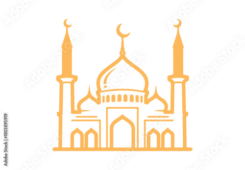 mosque symbol, top line vector icon. best line design