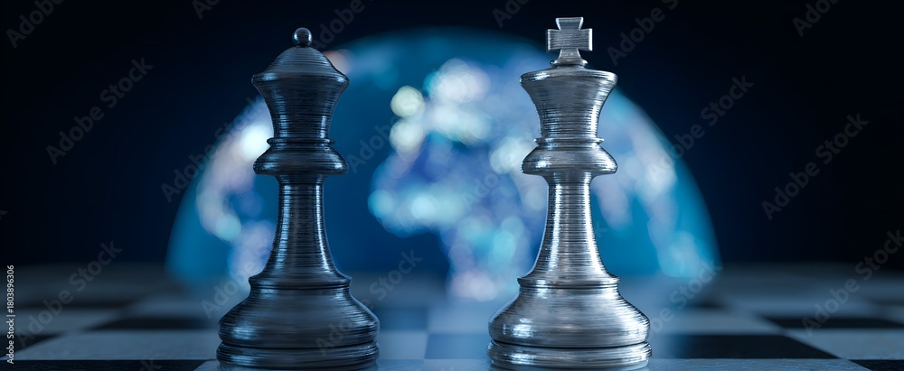 Naklejka premium Shifting conflict tactics test worldwide defense and intelligence systems and strategies.