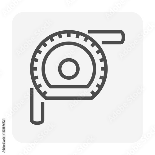 Copper tube bending tool vector icon design in thin black outline with editable stroke. Minimal line represents professional equipment used by HVAC technicians, plumbers, and refrigeration specialists