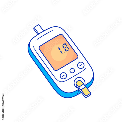 Blood glucose meter with low reading, hypoglycemia and diabetes monitoring concept
