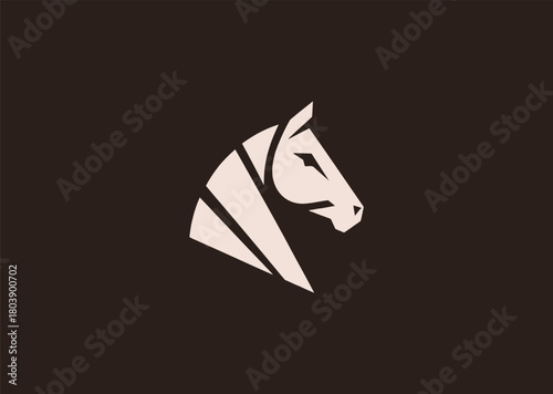 A refined geometric horse logo built using faceted line structures and balanced polygonal forms, symbolizing grace, power, and forward motion, created as a modern minimalist vector design concept