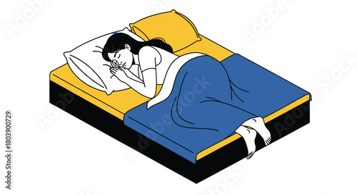 Woman sleeping soundly in bed dreaming peacefully tonight resting well