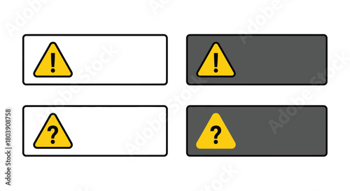 Warning signs and question marks offer caution and potential dangers