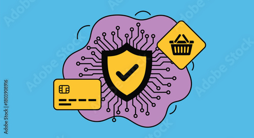 Secure online shopping icon promoting safe transactions and digital trust