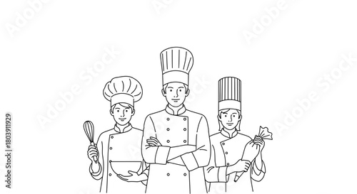 Culinary team ready to cook professional food in a restaurant setting