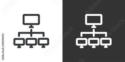 Network Topology icon. Solid glyph series icon