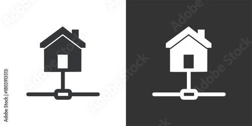 Home Network icon. Solid glyph series icon