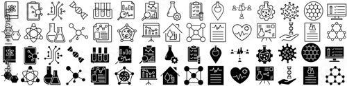 Science icon vector set. Research illustration sign collection. Laboratory symbol, logo.
