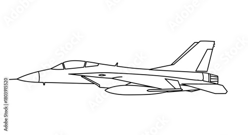 Modern fighter jet illustration ready for action in dynamic flight