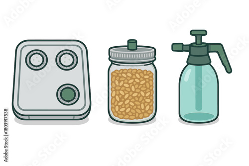 Essential equipment for home seed sprouting and microgreen cultivation setup