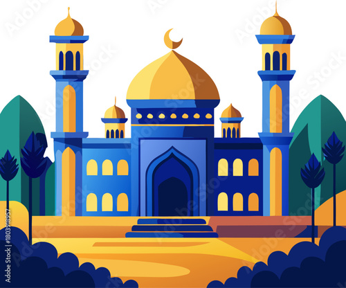 vector illustration of a mosque  