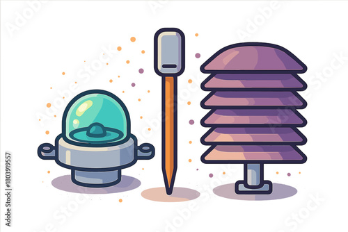 Weather station instruments for atmospheric and environmental data monitoring