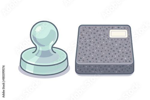 Shiny glass paperweight next to rough pumice stone used for foot care hygiene