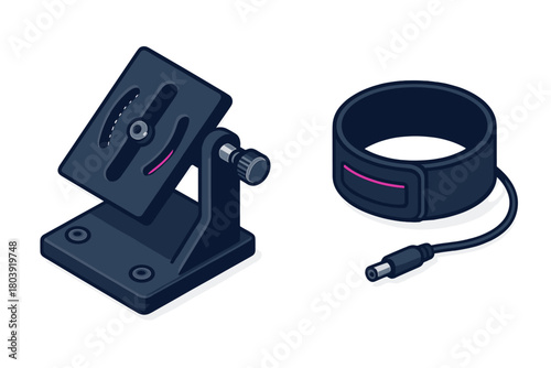 Adjustable camera accessory mount and wearable electronic device with power cable connector