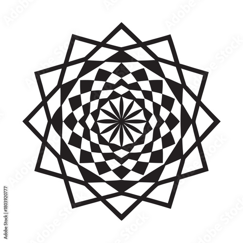 Minimal Polygon Ring Mandala Silhouette Artwork