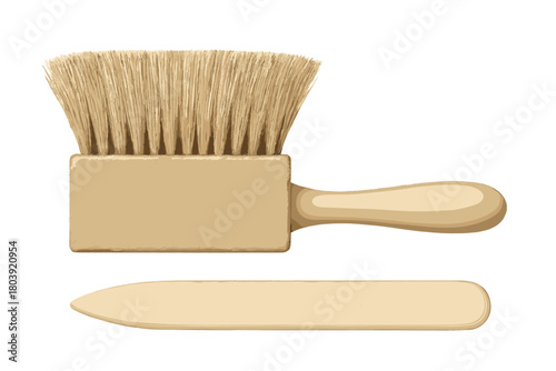 Professional dusting brush and bone folder set for bookbinding and paper crafting