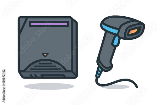 Point of sale equipment including a handheld barcode scanner and a payment terminal device