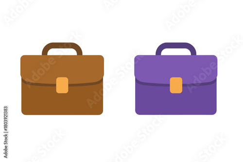 Colorful business briefcases with handles and clasps for professional travel and work