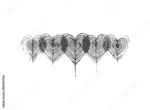 Fingerprint heart silhouette