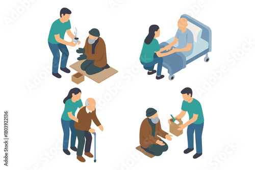 Social assistance, charity, and volunteering acts for vulnerable people