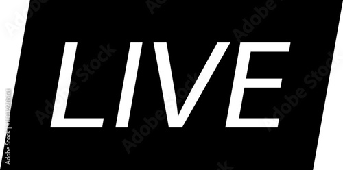 Live streaming icon. Live broadcast video broadcasting icon. Broadcast symbol. Social media live video. Red button sign for news, shows, video, TV, movies. Vector icon illustration, PNG or JPG