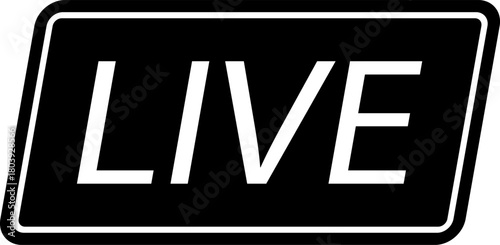 Live streaming icon. Live broadcast video broadcasting icon. Broadcast symbol. Social media live video. Red button sign for news, shows, video, TV, movies. Vector icon illustration, PNG or JPG