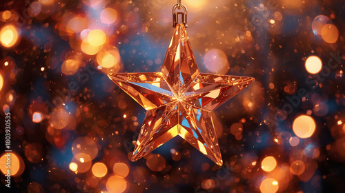 Banner 2026. Shiny gold stars and beautiful bokeh on a dark background. The fiery horse is the symbol of the year. Happy New Year and Christmas.