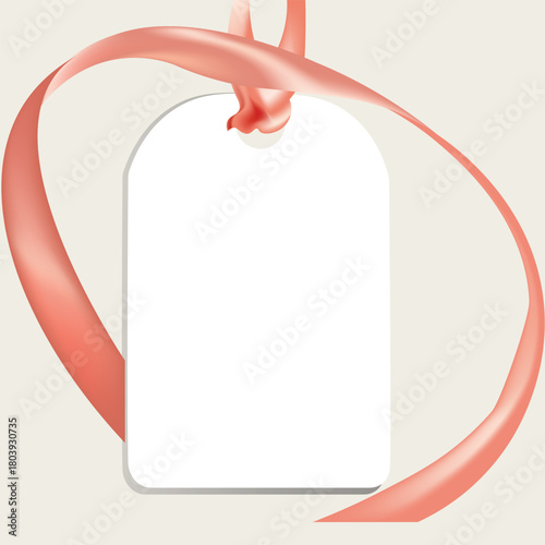 Elegant Gift Tag Mockup with Satin Ribbon — Blank Label Template for Branding & Packaging