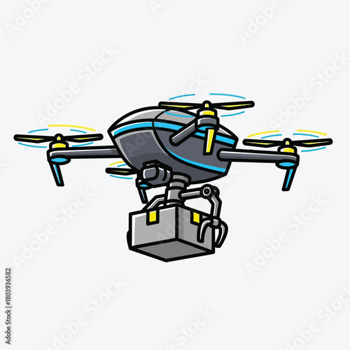 Drone Delivery Service Aerial Transportation for Packages, Logistics, and Automated Shipping
