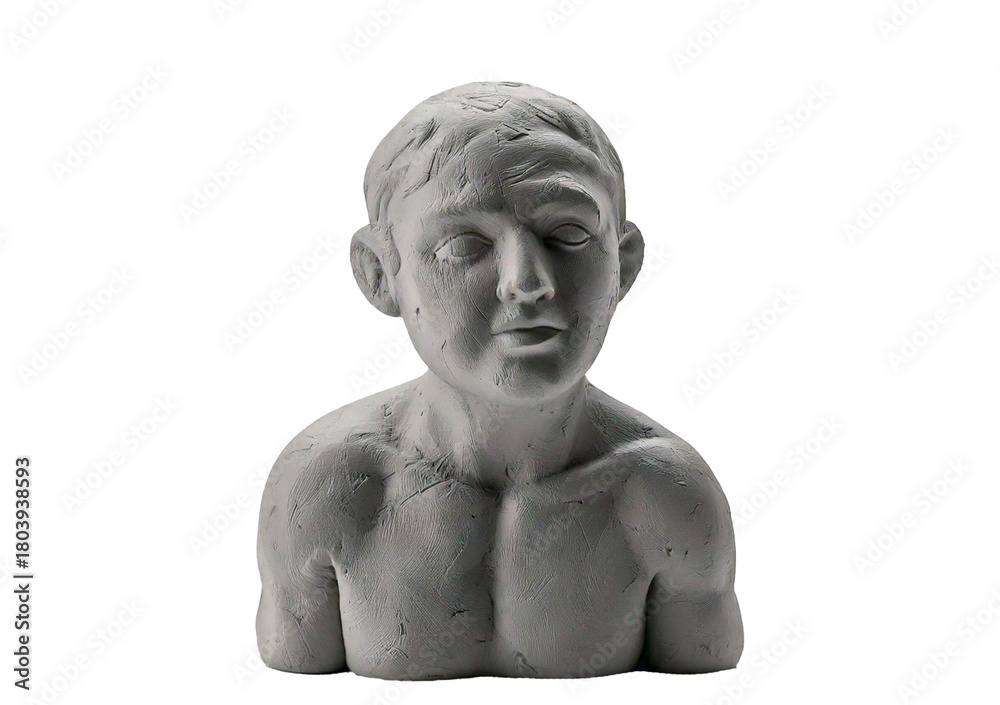 Obraz premium Grey modelling clay in shape creature human isolated on a transparent or white background