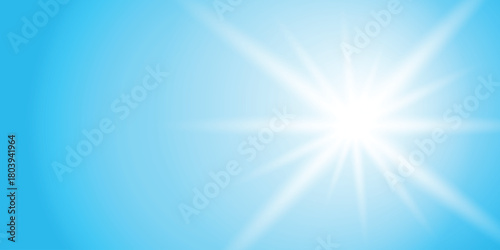 Bright sunlight glinting through a clear blue sky with a subtle pixelated texture for digital backgrounds and graphic design