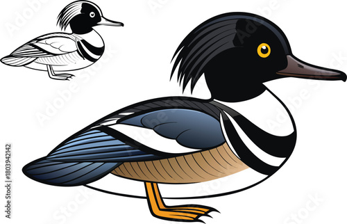 Baby Hooded Merganser Graphic Icon