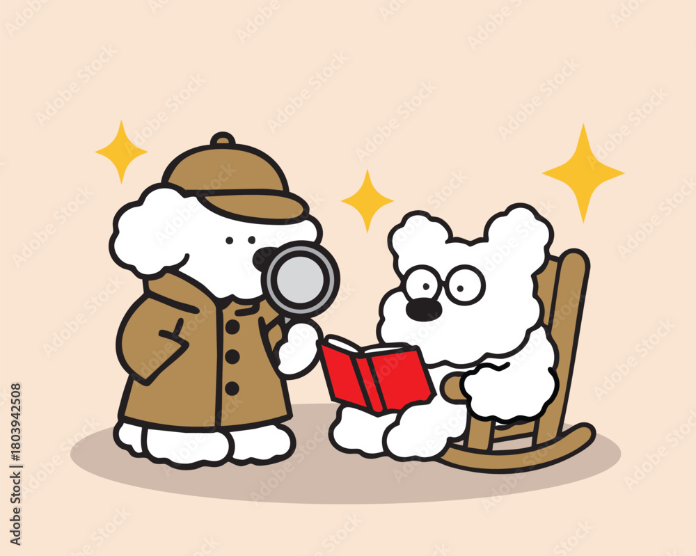 custom made wallpaper toronto digitalMerry Christmas and Happy New Year Cute Dog Hand Draw Illustration Art