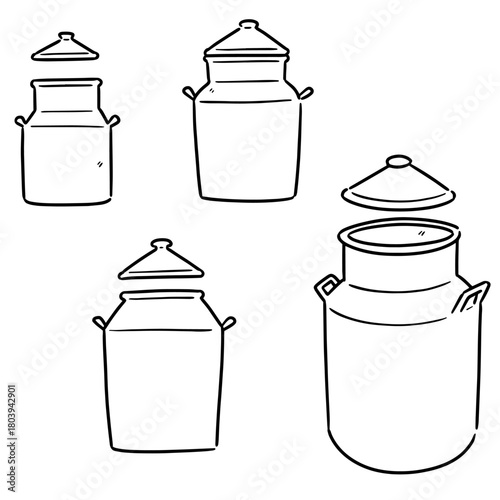 vector set of milk can