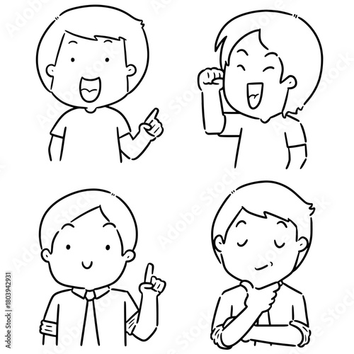 vector set of men cartoon