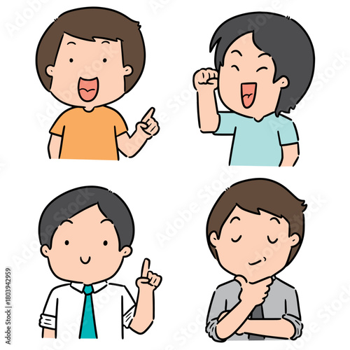 vector set of men cartoon