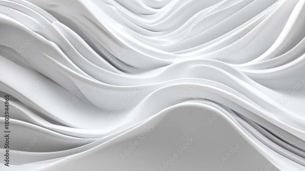 Naklejka premium White abstract waves background, elegant and smooth surface texture design
