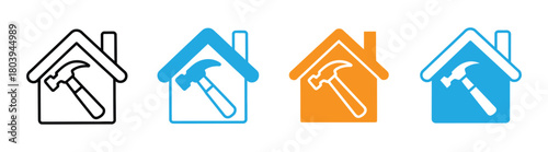 House Repair icon with white background vector stock illustration