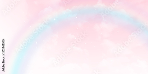 Bright pink sky filled with white fluffy clouds, perfect for inspiration and relaxation.