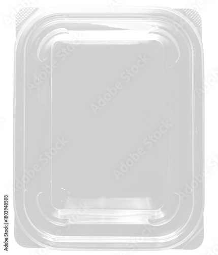 Bild auf Leinwand Clear rectangular plastic food container lid or box