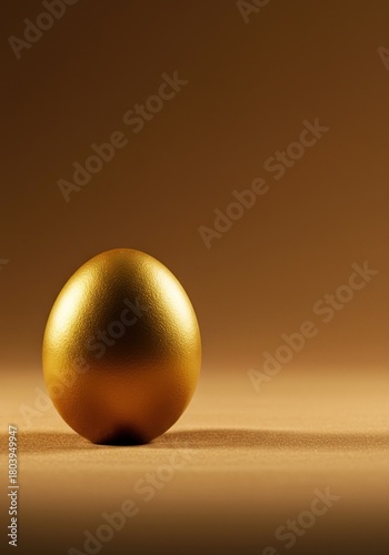 A lustrous golden egg resting gently on a soft, luxurious surface, symbolizing immense wealth, future prosperity, and valuable opportunity ,valuable asset ,egg ,golden