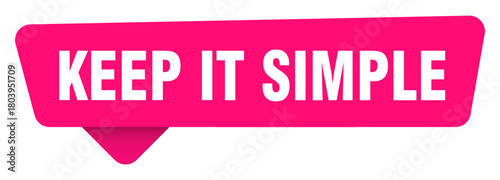 keep it simple magenta sticker isolated on transpatent background. keep it simple sign