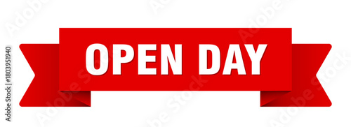 open day ribbon isolated on transparent background. open day ribbon