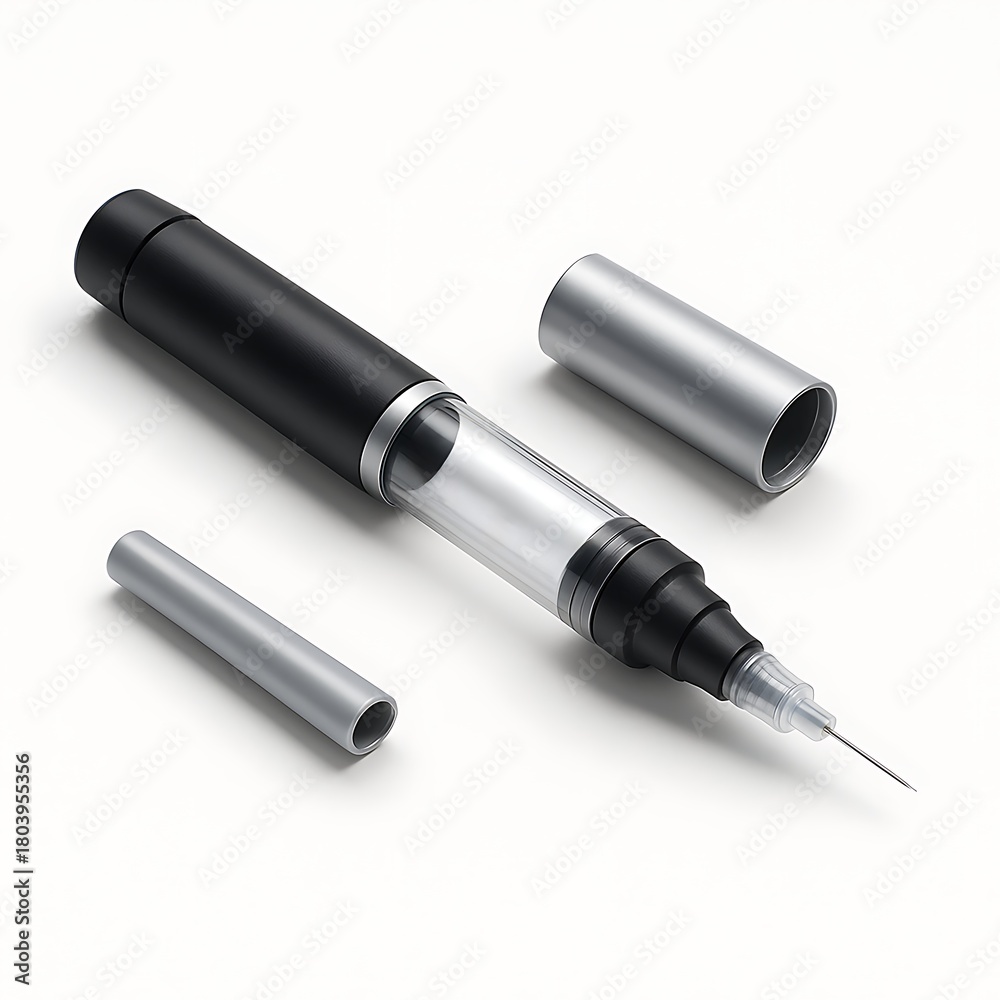 Fototapeta premium Professional tattoo machine pen with accessories on clean background