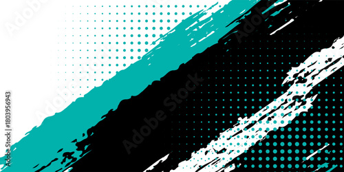abstract grunge texture and halftone banner design tosca and black. pattern illustrations dirty sport modern nice good