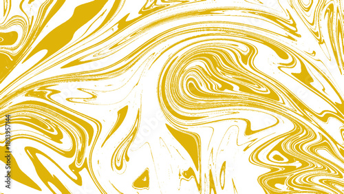 Yellow and white liquid texture. Watercolor hand drawn marbling illustration. Abstract vector background. Monochrome marble pattern. Traditional Turkish ebru technique.