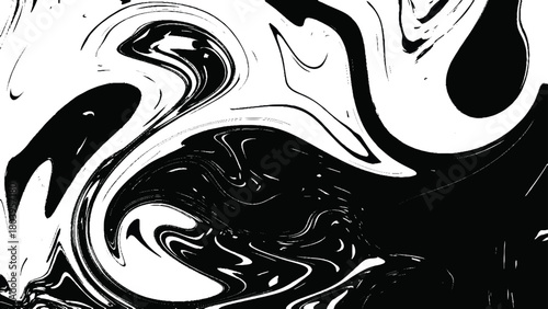 Hand drawn on water marbling texture. Grunge. Marble, ebru, suminagashi. Marbled abstract, natural wavy black, white and gray surface.