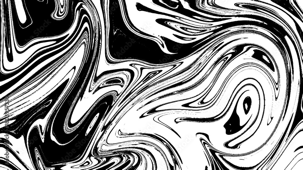 Obraz premium Ink texture. Mix of a white and black paint, closeup. Abstract grunge background. Ink marbling texture. Black and white. Traditional Turkish ebru technique.