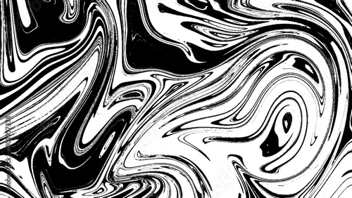 Ink texture. Mix of a white and black paint, closeup. Abstract grunge background. Ink marbling texture. Black and white. Traditional Turkish ebru technique.